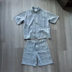 Zara Textured Blue and White Shirt
